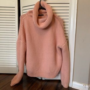 Zara pink cable knit sweater US size Medium turtleneck